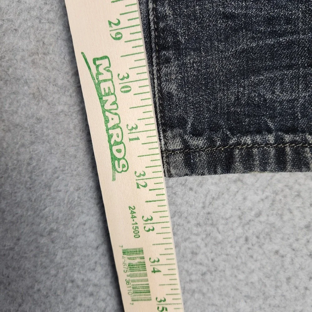 Ecko Unltd 714 Straight Fit Jeans Mens 32x32 Black Denim Whiskered Streetwear